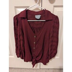 Anthropologie Vanessa Virginia Lenora Tie Front Top, Size Small